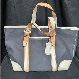 Coach Black and Tan Hampton Mini Market Tote 7741